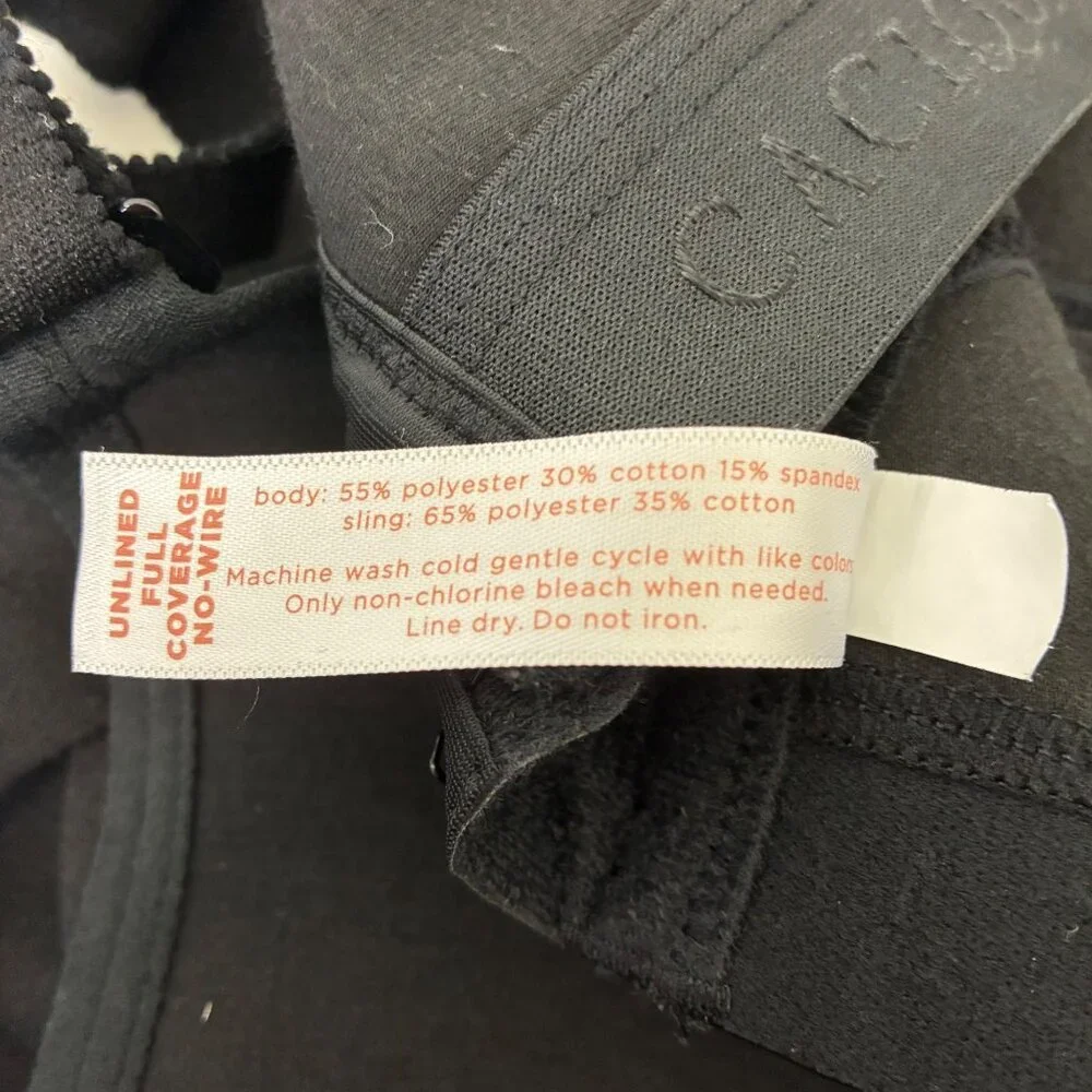 Cacique Black Full Coverage Unlined No-Wire Bra 44DD Logo Band Comfort Fit - Picture 8 of 8